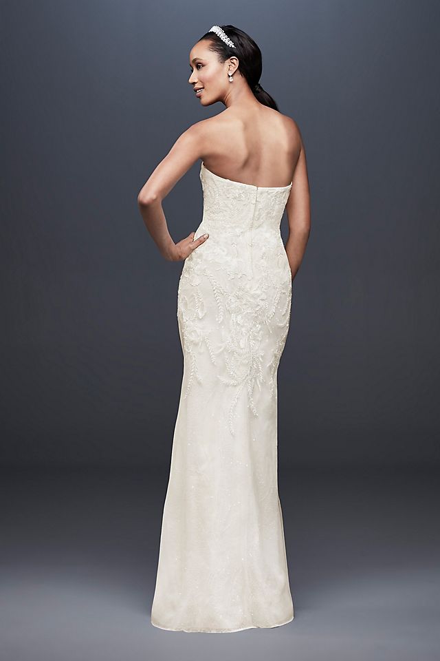 Sheath Wedding Dress with Detachable Overskirt Image 5