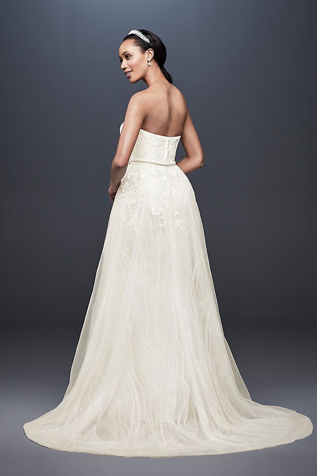 Sheath Wedding Dress with Detachable Overskirt Image 2