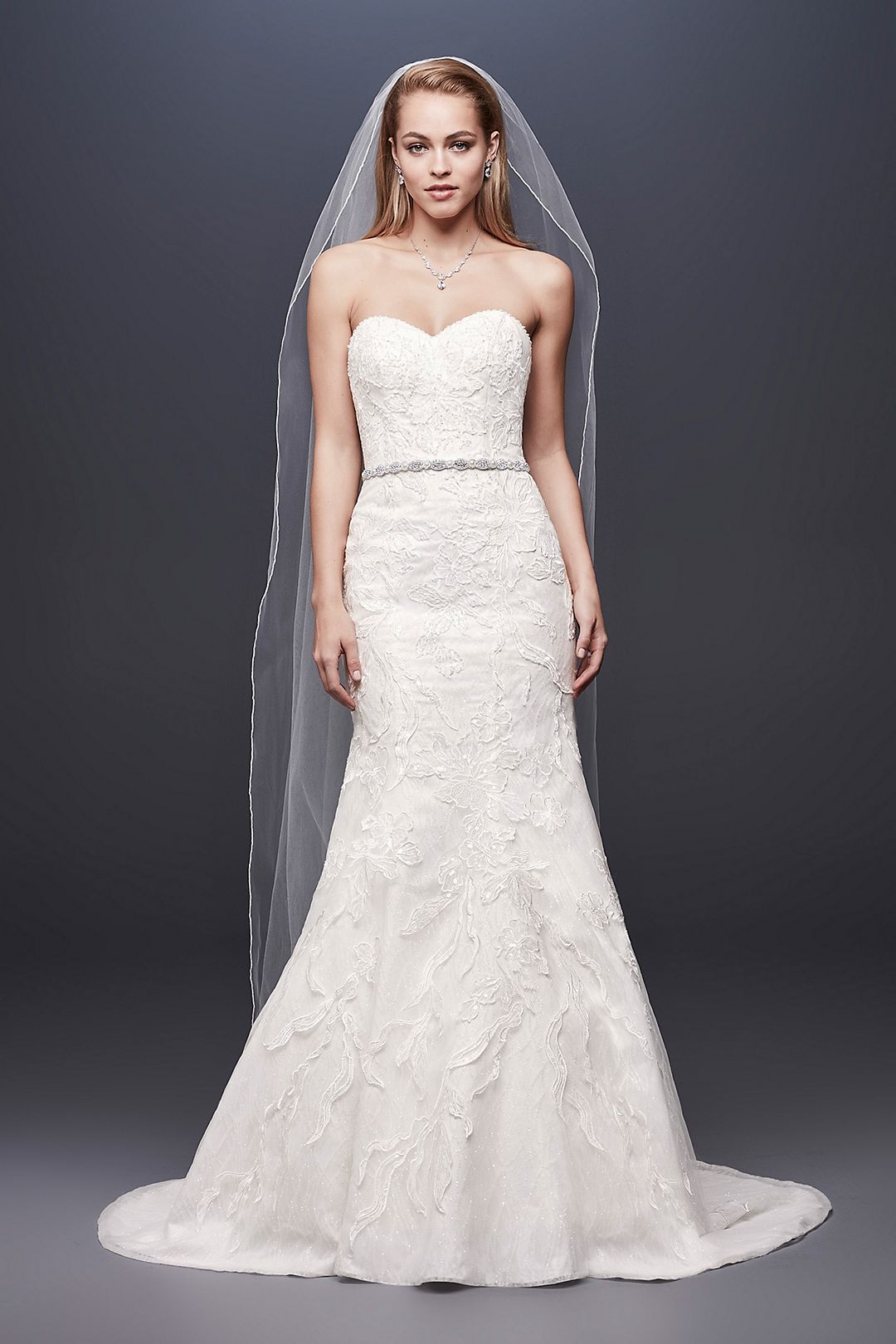 As-Is Beaded Lace Strapless Mermaid Wedding Dress Image 1