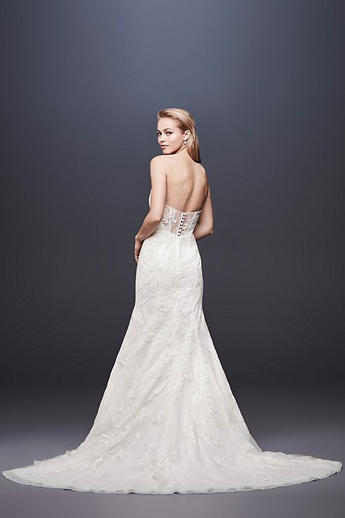 As-Is Beaded Lace Strapless Mermaid Wedding Dress Image 2
