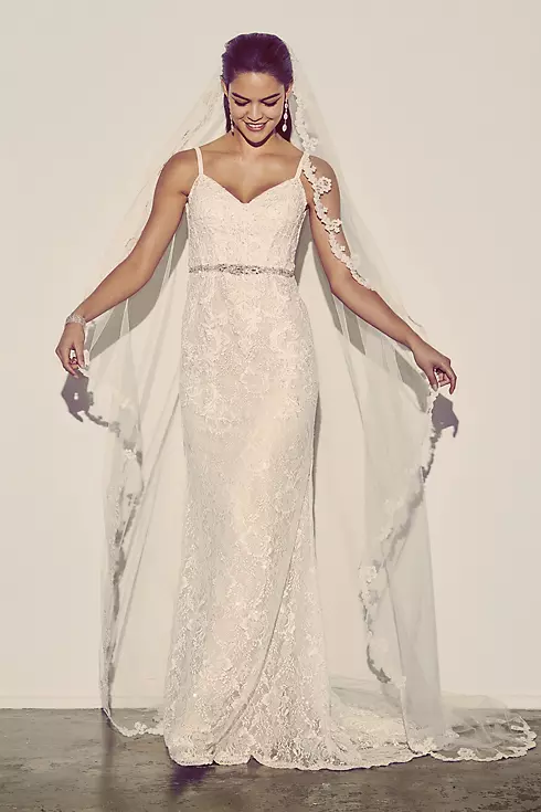 As-Is Sequin Lace Sheath Wedding Dress Image 5
