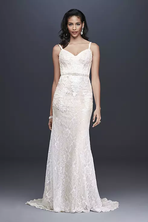 As-Is Sequin Lace Sheath Wedding Dress Image 1