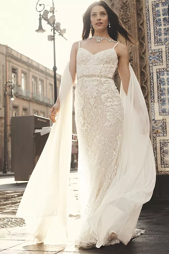 As-Is Sequin Lace Sheath Wedding Dress Image 4