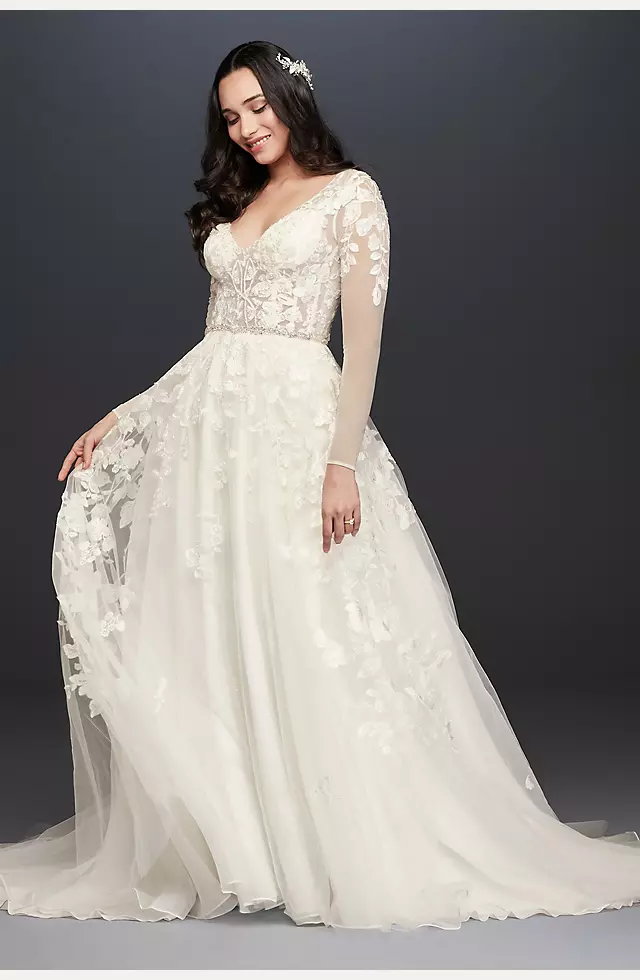 Illusion Long Sleeve Wedding Dress Image