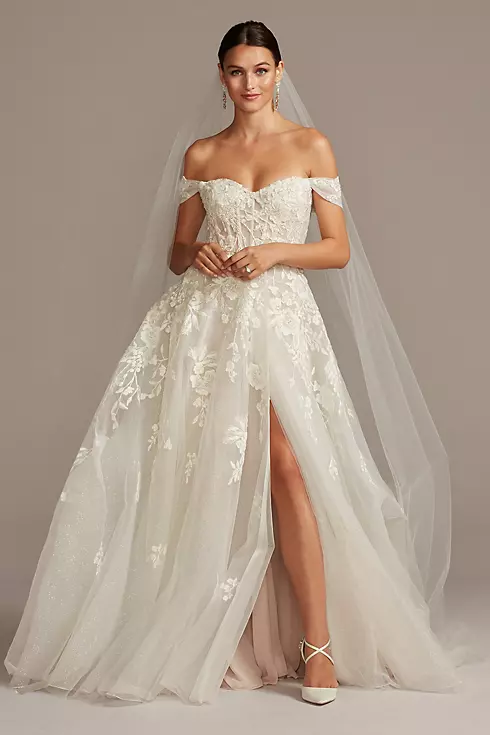 Floral Tulle Wedding Dress with Removable Sleeves Image 1