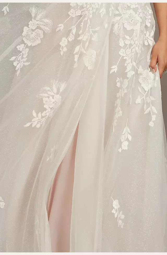 Floral Tulle Wedding Dress with Removable Sleeves Image 6