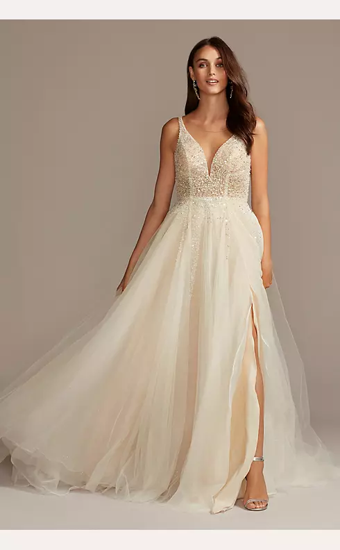 As Is Beaded Plunging-V Plus Size Wedding Dress Image 6