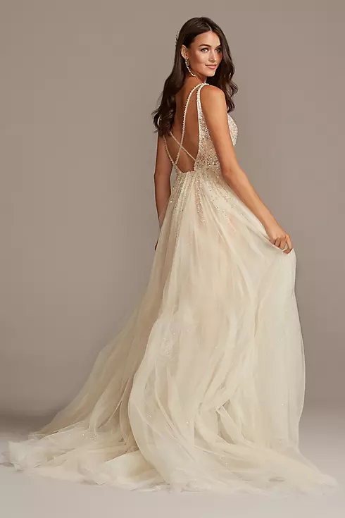 As Is Plunging-V Illusion Wedding Dress Image 2
