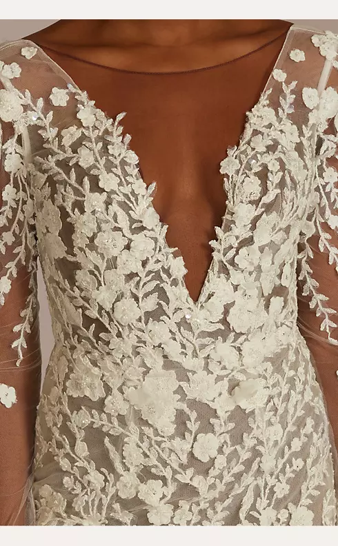 Giffniseti Embroidery Mesh Overlay Bodysuit Insert Wedding Dress