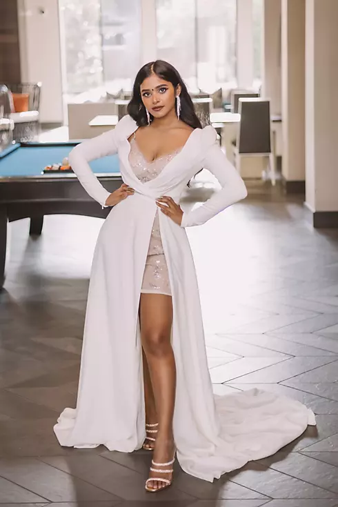 As Is Two Piece Wedding Romper and Over Dress Set Image 9