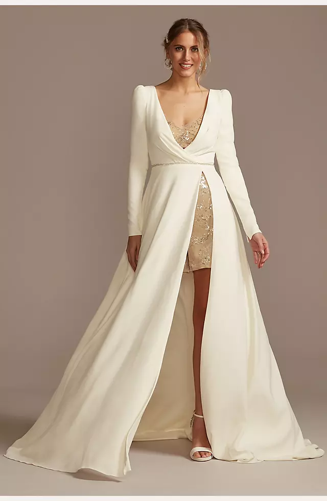 Two Piece Wedding Romper and Over Dress Set Image