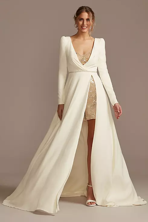 Two Piece Wedding Romper and Over Dress Set Image 1