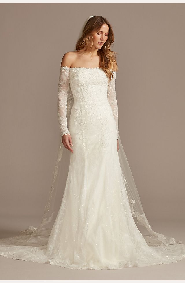 twinkle Indtil risiko As Is Long Sleeve Off Shoulder Wedding Dress | David's Bridal