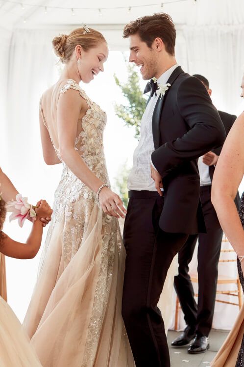 Bride and groom dancing at their wedding