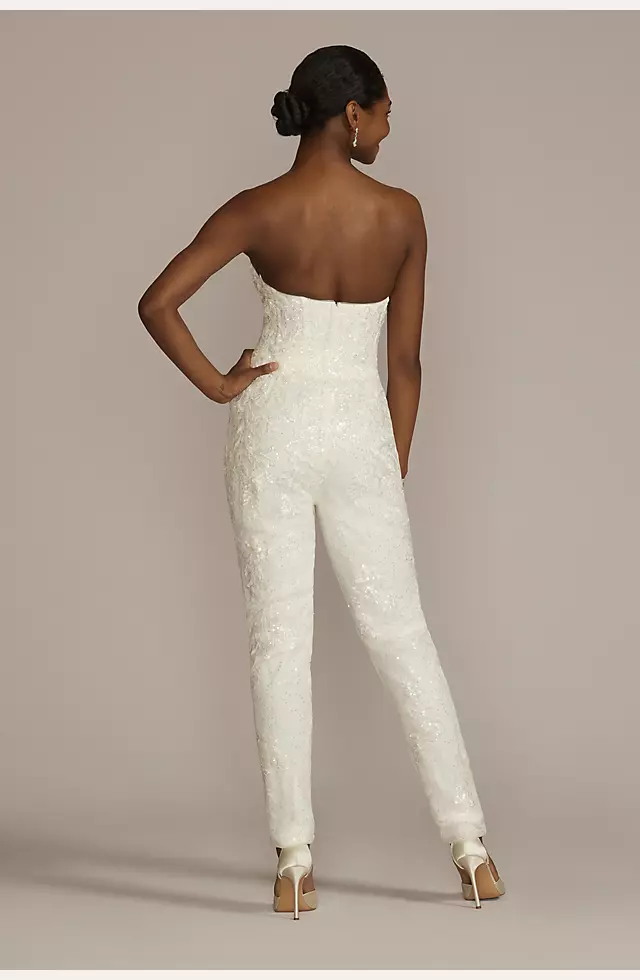 Embellished Bridal Jumpsuit with Overskirt Image 4