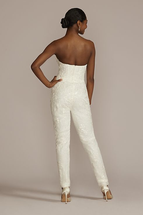 Embellished Bridal Jumpsuit with Overskirt Image 6