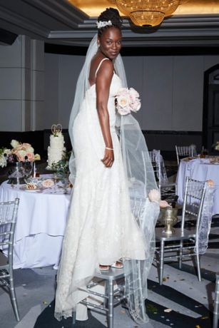 Glitter Tulle Lace Mermaid Tall Plus Wedding Dress | David's Bridal