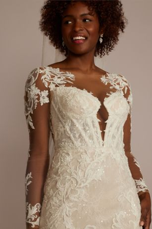 Sheer Corset Bodice Wedding Dresses