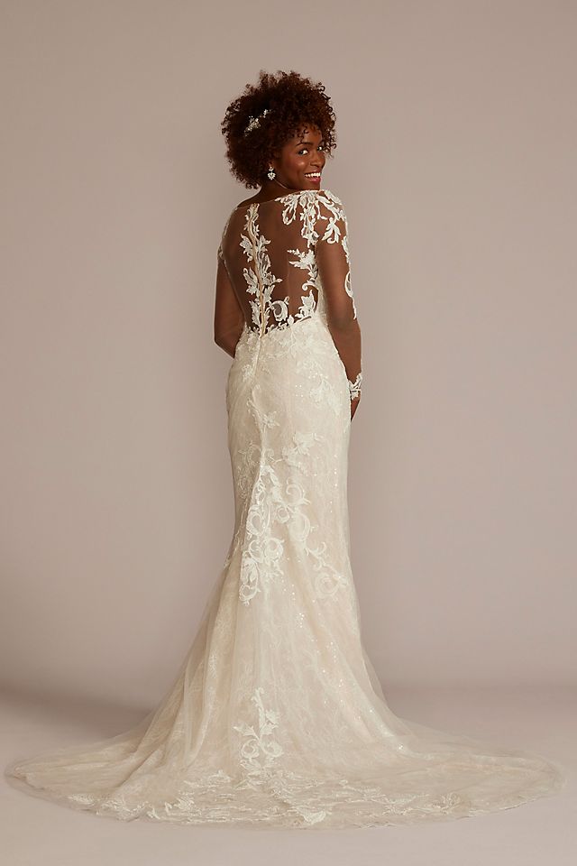 Sheer Corset Bodice Sheath Wedding Dress Image 2