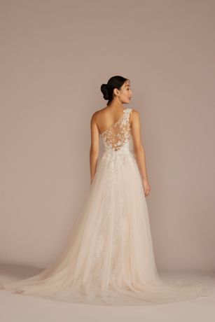 One Shoulder Backless Wedding Dress