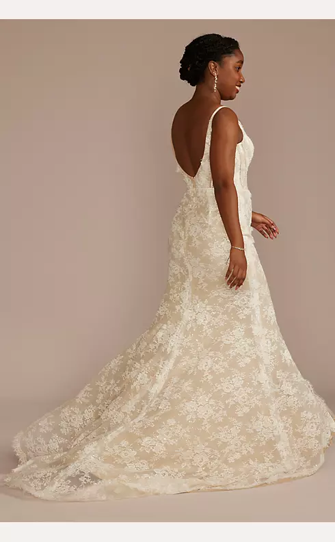 Corset Bodice Beaded Lace Sheath Wedding Dress Image 4
