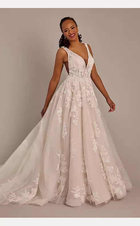 Ballgown Wedding Dress with Plunging Neckline