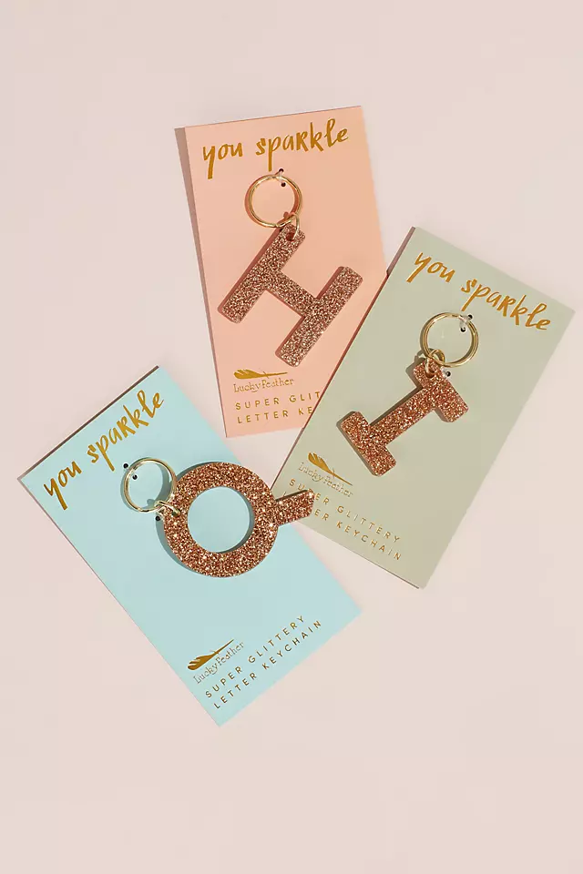 Glitter Acrylic Sparkling Initial Key Chain Image