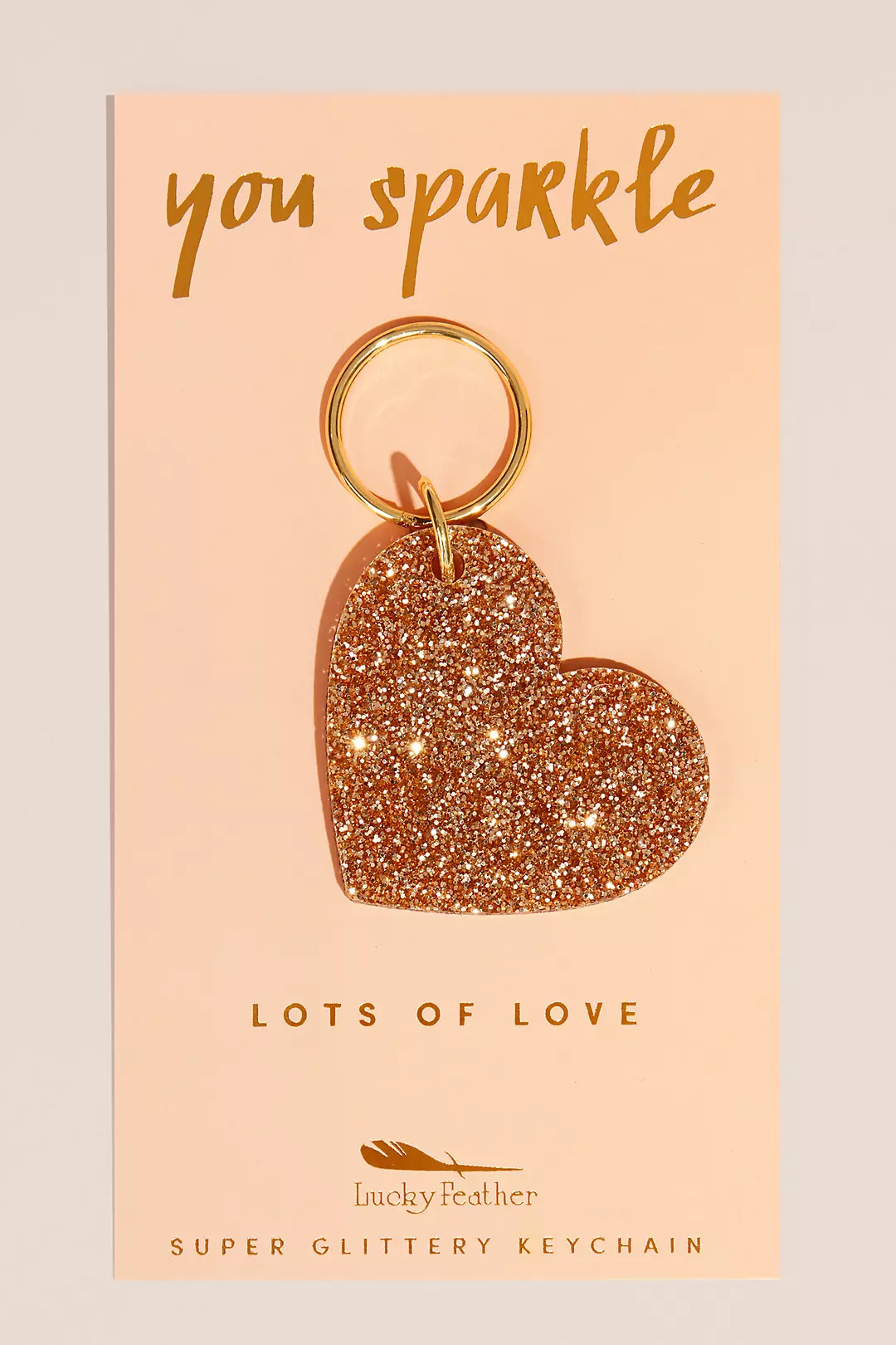 Gold Heart Glitter Link NFC Tag Keychain Clip - April Marie Mai
