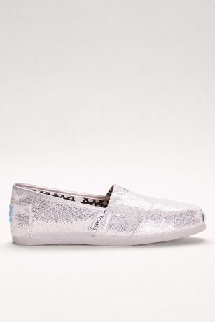 toms silver glitter shoes