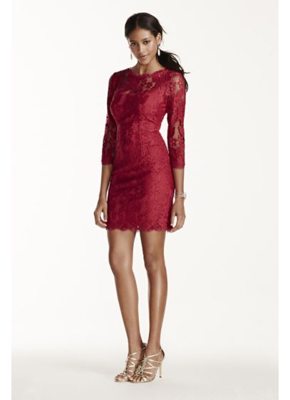 Short Sheath Long Sleeves Cocktail and Party Dress - Adrianna Papell