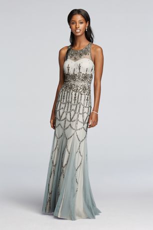 david's bridal gray dress