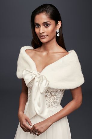 david's bridal faux fur wrap