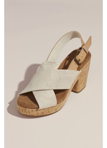 Toms Crisscross Strap Cork Block Heel Sandals David S Bridal