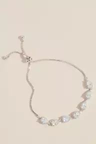 David's Bridal Teardrop Crystal Chain Bracelet