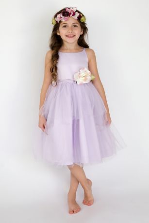 spaghetti strap tulle flower girl dress