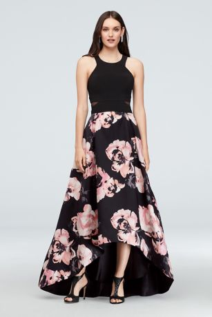 floral high low gown