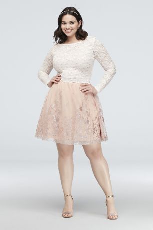 plus size lace top dress