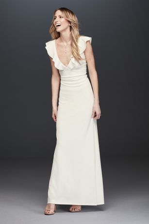 david's bridal crepe sheath dress