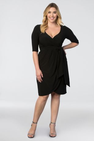 plus size black wrap dress