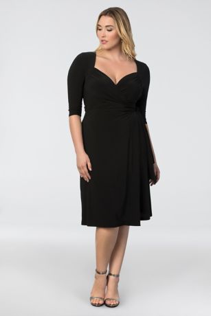 plus size black wrap dress