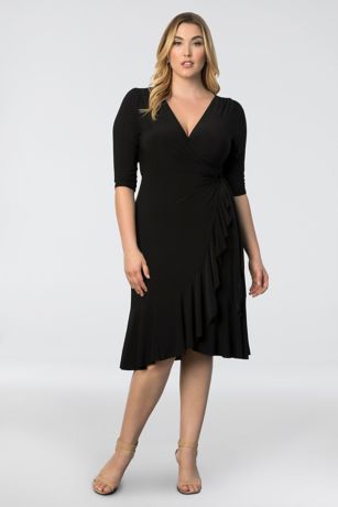 black plus wrap dress