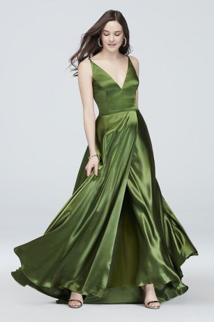 Olive Green Evening Gown