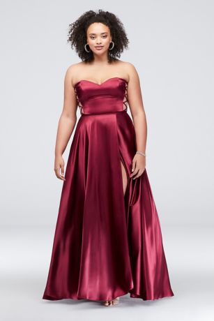 Long Strapless Red Dress