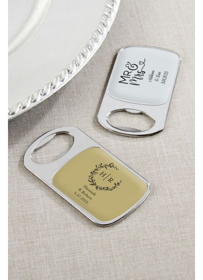 Personalized Tab Bottle Opener - Practical and personal, these silver bottle openers make