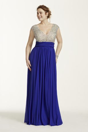 david's bridal royal blue prom dress