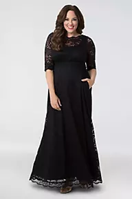 Kiyonna Leona Lace A-Line Plus Size Gown