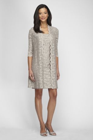 alex evenings lace sheath dress and jacket