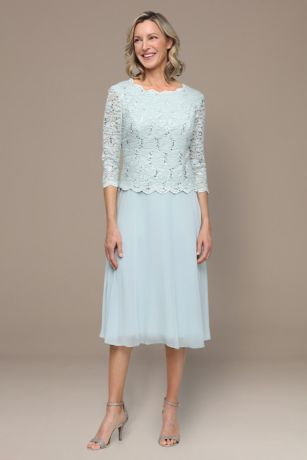 Picture of Scoop Neck A-Line Dress with Three-Quarter Sleeves