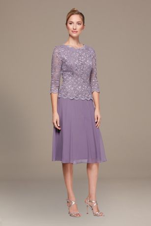 Picture of Scoop Neck A-Line Dress with Three-Quarter Sleeves