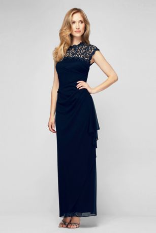 alex evening side ruched dress